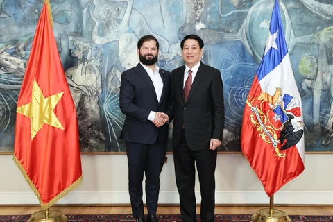 Vietnamese State President Luong Cuong (R) and President of Chile Gabriel Boric Font (Photo: VNA)