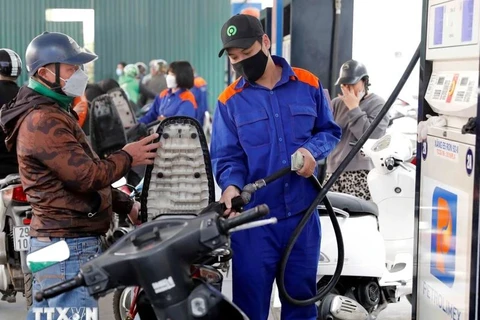 Petrol retail prices are revised downward on November 21. (Photo: VNA)