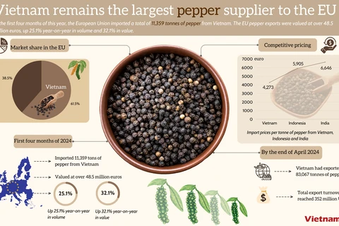 Vietnam remains the largest pepper supplier to the EU 