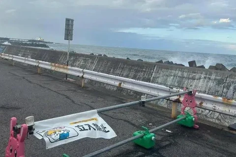 Escena del incidente y señales de advertencia peligrosas. (Foto: la Embajada de Vietnam en Japón) 