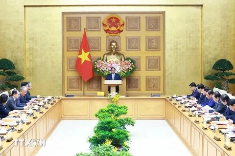 Премьер-министр Фам Минь Тьинь выступает на семинаре. (Фото: ВИA)