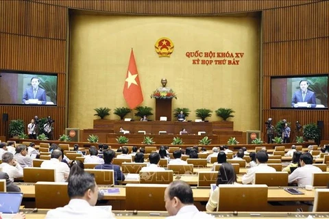Обзор заседания во время седьмой сессии Национального собрания 15-го созыва (Фото: ВИA)