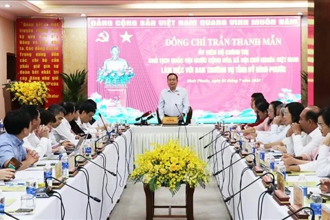 Председатель НС Чан Тхань Ман выступает на заседании (Фото: ВИA)
