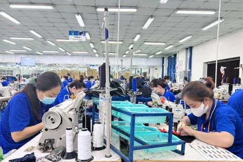  Рабочие компании Tri-Viet International Co., Ltd., 100% японской компании, расположенной в промышленном парке Tra Noc II, город Кантхо (Фото: qdnd.vn). 