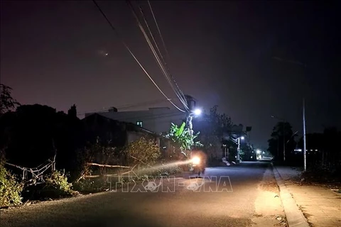 Las carreteras en la provincia de Thai Binh se han iluminado, creando condiciones favorables para los locales (Fuente: VNA)