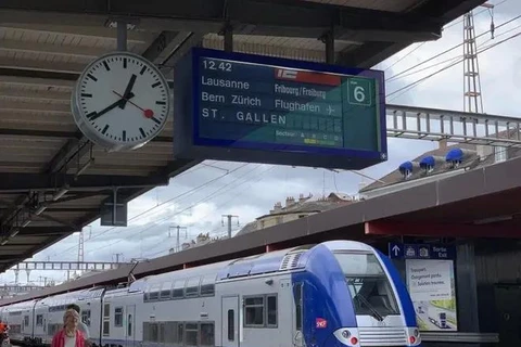 Un TGV dans une gare en Allemagne. Photo d'illustration: VietnamPlus