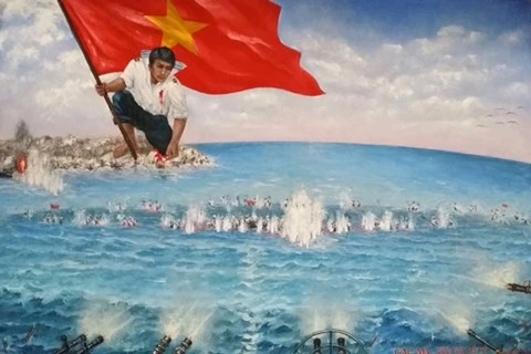 Replica of war painting to be made with gems, coral 