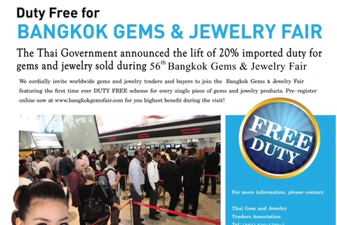 Bangkok gems and jewelry fair to be held in September