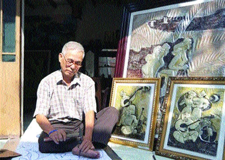 Artist known for aluminium chiselled paintings 