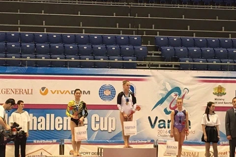 Gymnast Thanh bags silver medals in Bulgarian Cup 