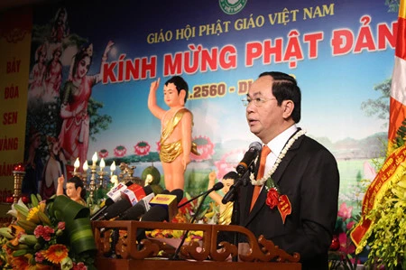 State President attends Buddha birthday celebration