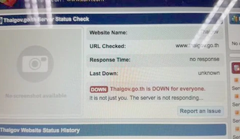  Thai government websites shut down by protestors
