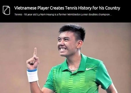 Vietnam’s tennis player highlighted on US website