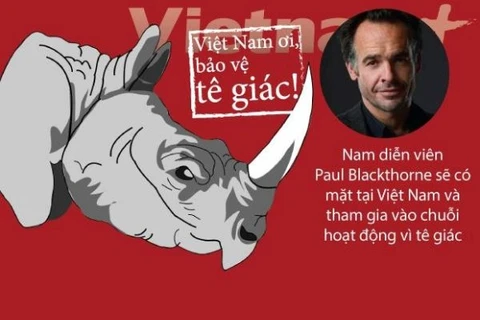 Hollywood movie star in Vietnam to protect rhinos