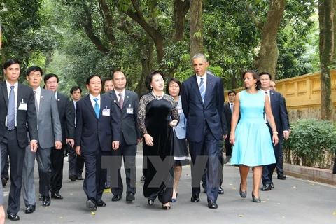 US President Barack Obama at Ho Chi Minh Relic Site