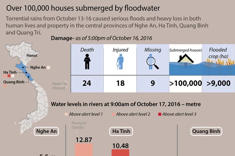 Widespread flood ravages central provinces