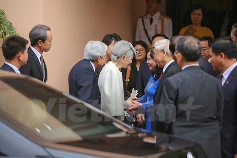 Party leader meets Japanese Emperor, Empress