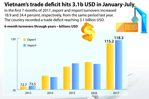 Vietnam's trade deficit hits 3.1 bln USD in Jan-Jun