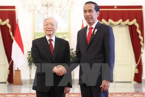 Party leader Nguyen Phu Trong on official visit to Indonesia