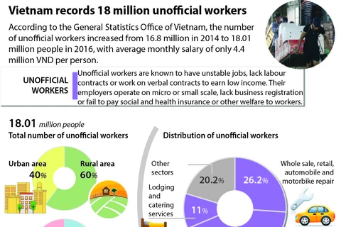 Vietnam records 18 million unofficial workers