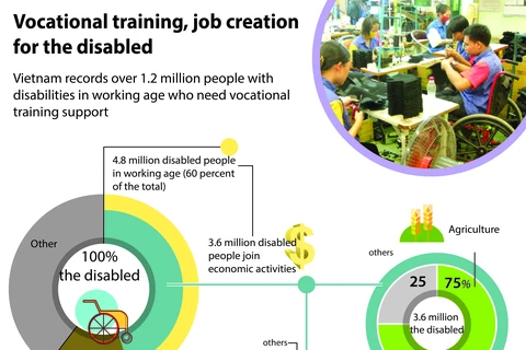 Vocational training, job creation for the disabled