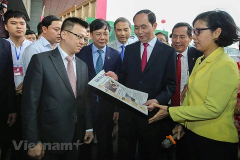 President Tran Dai Quang visits National Press Festival 2018