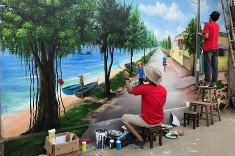 Coastal mural village dazzles visitors