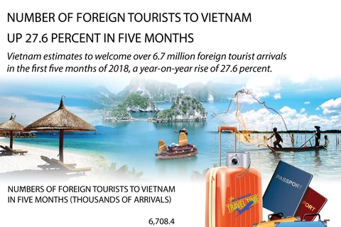 Number of foreign tourists to Vietnam up 27.6 percent in five months