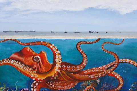 Mural paintings convey message of safeguarding sea