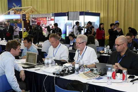 Reporters cover US President's press conference on DPRK-USA Summit