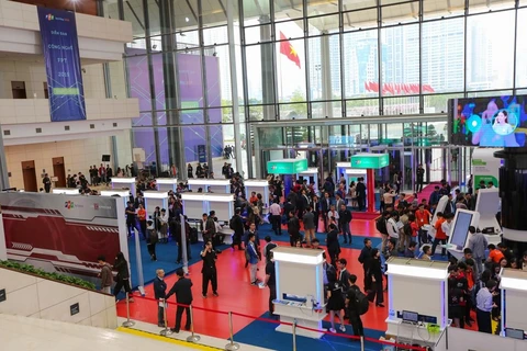 FPT Techday 2019 gathers over 3,000 participants, including 500 senior leaders of large enterprises and banks. (Photo: VietnamPlus)