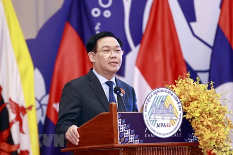 Legislative leader delivers speech at AIPA-43 plenary session