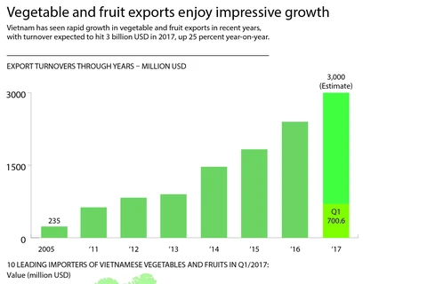 Vegetable and fruit exports enjoy impressive growth