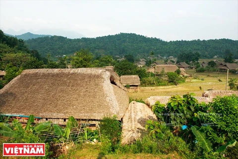 Thatched houses village in Ha Giang