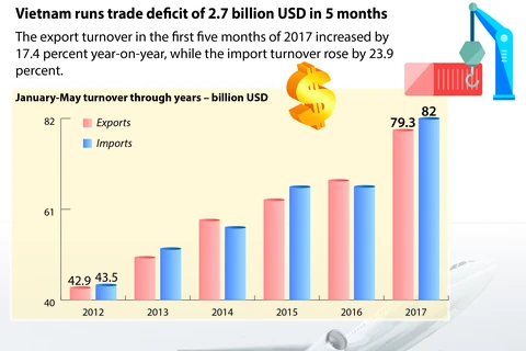 Vietnam runs trade deficit of 2.7 billion USD in five months