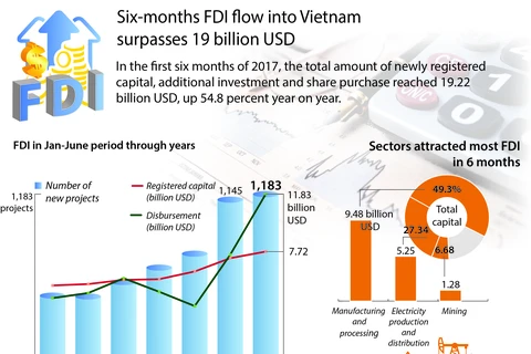 Six-month FDI flow into Vietnam surpasses 19 billion USD 