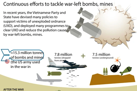Continuous efforts to tackle war-left bombs, mines
