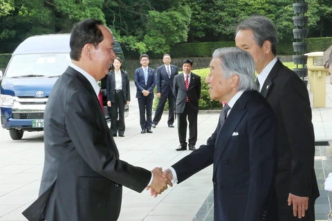 Japanese Emperor hosts welcome ceremony for President Tran Dai Quang