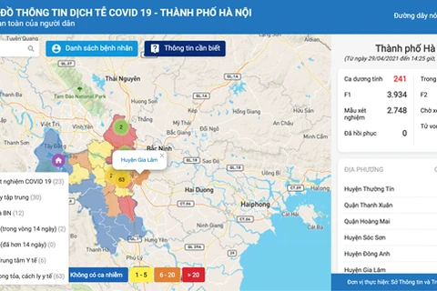 Hanoi debuts COVID-19 map