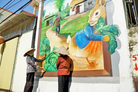 Dazzling mural painting village in Hanoi