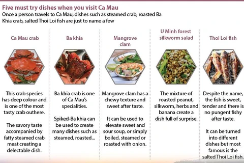Five must try dishes when you visit Ca Mau