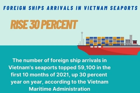 Foreign ship arrivals in Vietnam seaports rise 30 percent