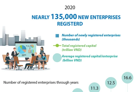 Nearly 135,000 new enterprises registered in 2020