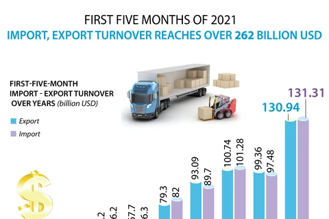 Import-export turnover surpasses 262 billion USD in first five months