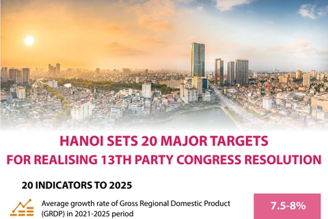 Hanoi sets 20 major targets for realising 13th Party Congress resolution