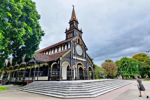 Hundred-year-old wooden cathedral in Kon Tum