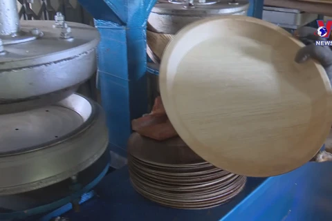 Areca nut leaf sheaths become eco-friendly utensils