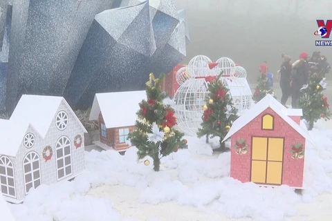 Visitors flock to Sapa to enjoy snowy Christmas