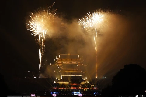Fireworks display celebrates Vesak 2019