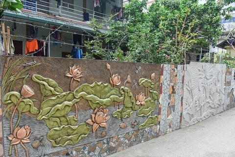 Unique ceramic streets in Lien Mac village